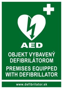 AED nálepka na dvere